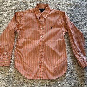 Ralph Lauren Vibrant Orange Striped Shirt